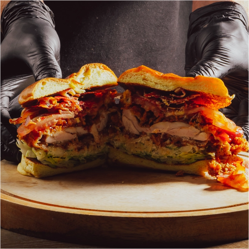 Crispy BBQ chicken burger